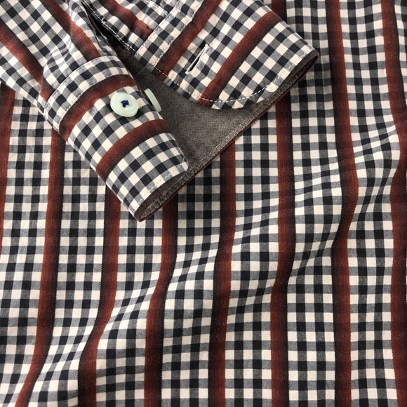 Tommy Bahama Vertical Stripe Black Tan Gingham - Picture 3 of 8